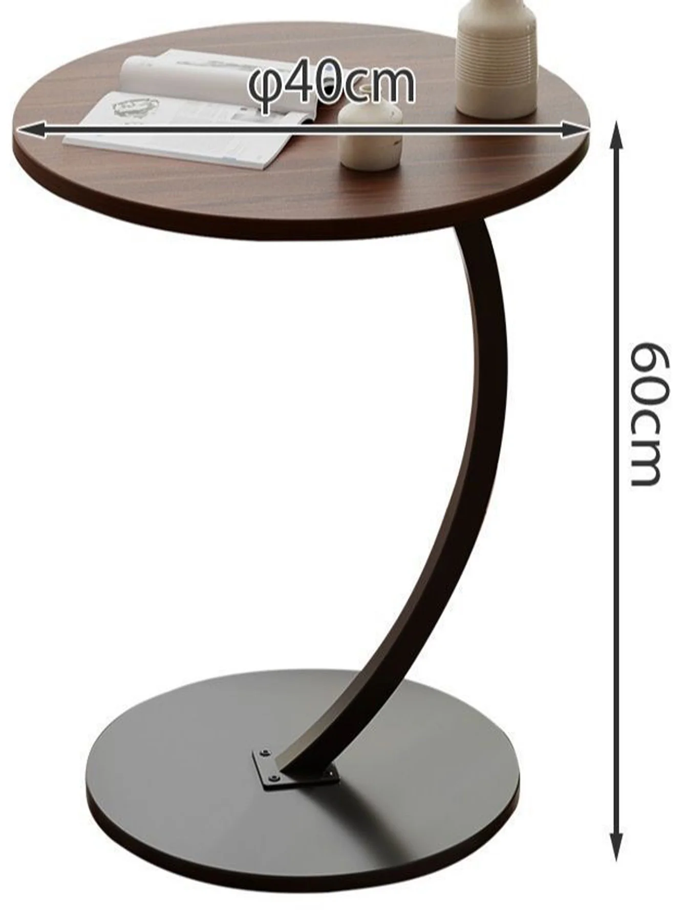 Mesa Lateral Popular / Mesa de Café Estilo Minimalista con Estante de Almacenamiento - Image 5