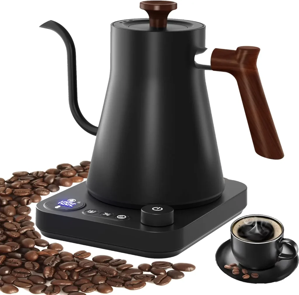 Tetera Eléctrica de Cuello de Cisne 900ML Cafetera Manual Hervidor Inteligente con Control de Temperatura Hervidor de Calentamiento Rápido 110v/220v