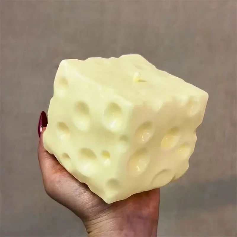 Bola de Estrés Jumbo en Forma de Queso Grande, Squeeze Moldable, Juguete Antiestrés Fidget No Rebotante, Regalo Sensorial ASMR para Festival