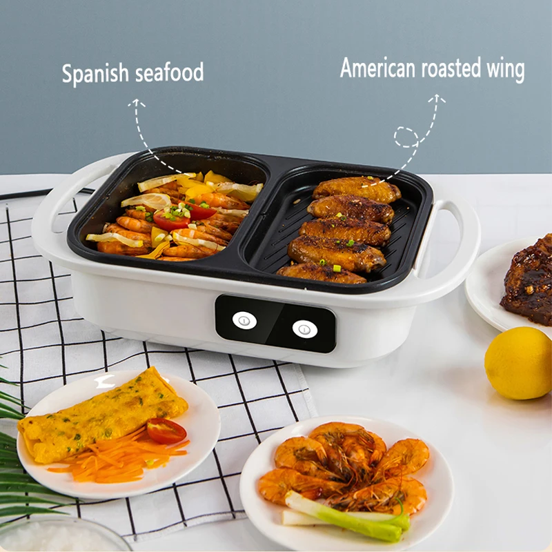 2 in 1 Non-Stick Shabu Pot and Griddle Multi Cookers BBQ Shabu Shabu Pot with Grill, Steaks, Ramen& Noodles,electric cooking pot - Image 5